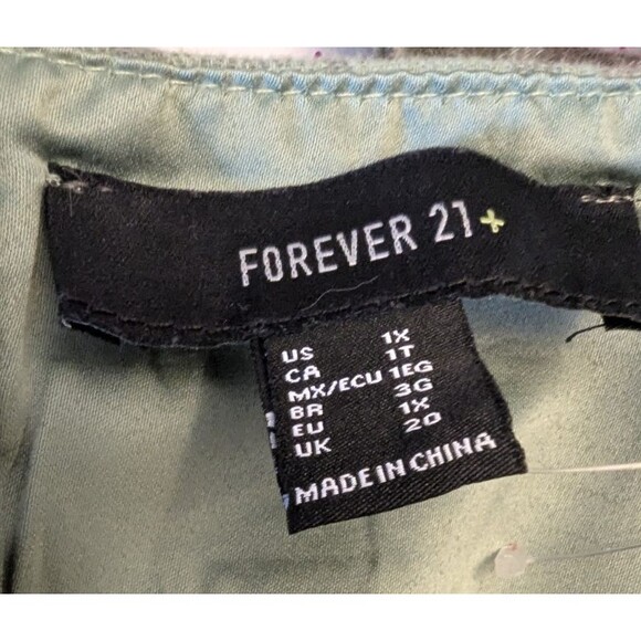 Forever 21 green and grey flannel  Corset Style crop top Sz 1X Summer Festival - Picture 2 of 3